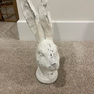 Elegant Distressed White Rabbit Sculpture